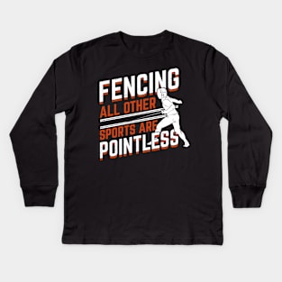 Fencing Sport Fencer Gift Kids Long Sleeve T-Shirt